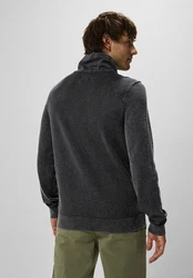 STREET ONE MEN Stehkragenpullover Dunkelgrau/Grau