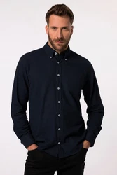 JP1880 Businesshemd Flanellhemd Langarm Buttondown-Kragen Dunkelblau/Blau/Hellblau