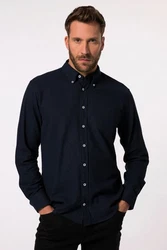 JP1880 Businesshemd Flanellhemd Langarm Buttondown-Kragen Dunkelblau/Blau/Hellblau