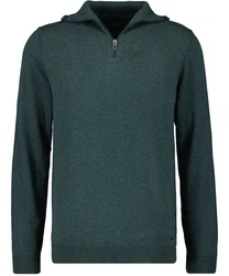 RAGMAN V-Ausschnitt Pullover mit Stehkragen und Zip Dunkelgrün/Türkis/Grün
