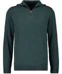 RAGMAN V-Ausschnitt Pullover mit Stehkragen und Zip Dunkelgrün/Türkis/Grün