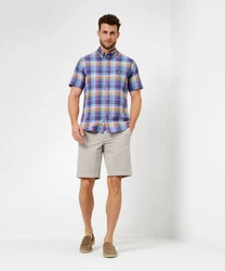Brax Kurzarmhemd Style Dan C Mischfarben/Blau/Hellblau