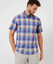 Brax Kurzarmhemd Style Dan C Mischfarben/Blau/Hellblau