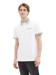 TOM TAILOR T-Shirt Weiß/Creme/Hellgrau/Grau
