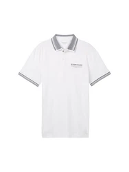 TOM TAILOR T-Shirt Weiß/Creme/Hellgrau/Grau