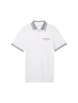TOM TAILOR T-Shirt Weiß/Creme/Hellgrau/Grau