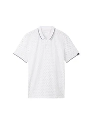 TOM TAILOR T-Shirt Weiß/Dunkelblau/Creme