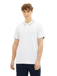 TOM TAILOR T-Shirt Weiß/Dunkelblau/Creme