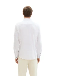 TOM TAILOR Langarmshirt Langarmhemd T-Shirt Weiß