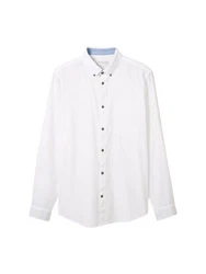 TOM TAILOR Langarmshirt Langarmhemd T-Shirt Weiß