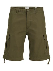 JACK & JONES Shorts 'COLE BARKLEY' Dunkelgrün/Khaki/Grün