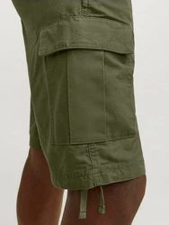 JACK & JONES Shorts 'COLE BARKLEY' Dunkelgrün/Khaki/Grün