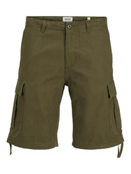 JACK & JONES Shorts 'COLE BARKLEY' Dunkelgrün/Khaki/Grün