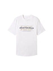 TOM TAILOR T-Shirt Weiß/Creme/Mischfarben/Dunkelblau/Grau