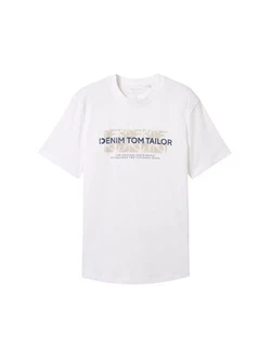 TOM TAILOR T-Shirt Weiß/Creme/Mischfarben/Dunkelblau/Grau