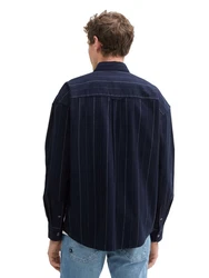 TOM TAILOR DENIM Hemd T-Shirt marine/hellgrau