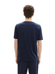 TOM TAILOR Denim T-Shirt mit Logo Print dunkelblau/weiß