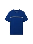TOM TAILOR Denim T-Shirt mit Logo Print marine/weiß