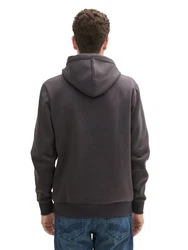 TOM TAILOR Sweatshirt Hoodie mit Logo-Print Grau/Braun/Dunkelblau/Dunkelgrau/Beige
