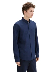TOM TAILOR Langarmhemd, T-Shirt Dunkelblau/Hellblau