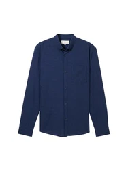 TOM TAILOR Langarmhemd, T-Shirt Dunkelblau/Hellblau