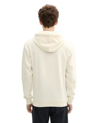 TOM TAILOR Denim Sweatshirt Hoodie mit Print Beige/Creme/Weiß