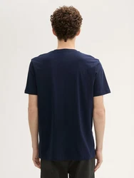 TOM TAILOR Denim T-Shirt mit Logo Print dunkelblau/melone/weiß