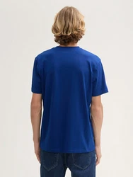 TOM TAILOR Denim T-Shirt mit Logo Print Dunkelblau/Blau