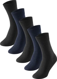 Socken Herren-Socken 5 Paar Uni: 5 Paar (3x schwarz, 2x marine)