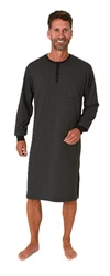 Normann Pyjama Herren langarm Nachthemd Dunkelgrün/Grün/Khaki