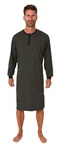 Normann Pyjama Herren langarm Nachthemd Dunkelgrün/Grün/Khaki