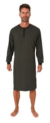 Normann Pyjama Herren langarm Nachthemd Dunkelgrün/Grün/Khaki