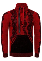 Rusty Neal Strickpullover Design Rot/Dunkelrot