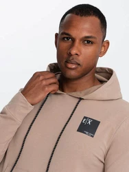 OMBRE Kapuzenshirt Herren Känguru-Sweatshirt mit Kapuze Beige/Khaki/Braun/Gold