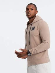OMBRE Kapuzenshirt Herren Känguru-Sweatshirt mit Kapuze Beige/Khaki/Braun/Gold