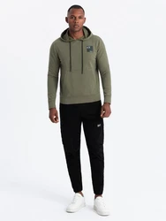 OMBRE Kapuzenshirt Herren Känguru-Sweatshirt mit Kapuze Dunkelgrün/Khaki