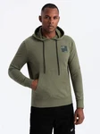 OMBRE Kapuzenshirt Herren Känguru-Sweatshirt mit Kapuze Dunkelgrün/Khaki