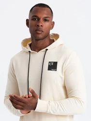 OMBRE Kapuzenshirt Herren Känguru-Sweatshirt mit Kapuze Beige/Khaki/Weiß/Creme