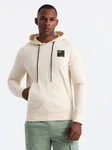 OMBRE Kapuzenshirt Herren Känguru-Sweatshirt mit Kapuze Beige/Khaki/Weiß/Creme