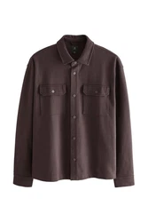 Next Jersey-Hemdjacke mit Struktur (1-St) Dunkelbraun/Braun/Dunkelrot/Lila/Grau