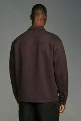 Next Jersey-Hemdjacke mit Struktur (1-St) Dunkelbraun/Braun/Dunkelrot/Lila/Grau