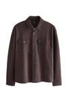 Next Jersey-Hemdjacke mit Struktur (1-St) Dunkelbraun/Braun/Dunkelrot/Lila/Grau