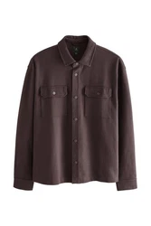 Next Jersey-Hemdjacke mit Struktur (1-St) Dunkelbraun/Braun/Dunkelrot/Lila/Grau