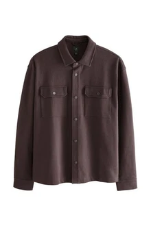 Next Jersey-Hemdjacke mit Struktur (1-St) Dunkelbraun/Braun/Dunkelrot/Lila/Grau