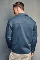Next Jersey-Hemdjacke mit Struktur (1-St) Blau/Grau/Hellblau/Dunkelblau