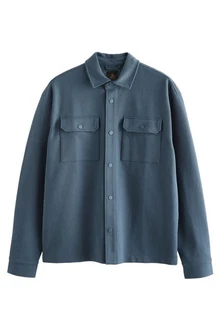 Next Jersey-Hemdjacke mit Struktur (1-St) Blau/Grau/Hellblau/Dunkelblau