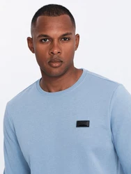 OMBRE Herren-Sweatshirt mit Metallnadel Hellblau/Blau