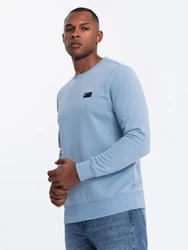 OMBRE Herren-Sweatshirt mit Metallnadel Hellblau/Blau