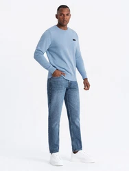 OMBRE Herren-Sweatshirt mit Metallnadel Hellblau/Blau