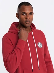 OMBRE Kapuzenshirt Herren-Känguru-Sweatshirt im College-Stil Rot/Dunkelrot/Bordeaux
